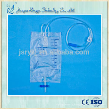 Sac d&#39;urine portable médical jetable de 1000 ml